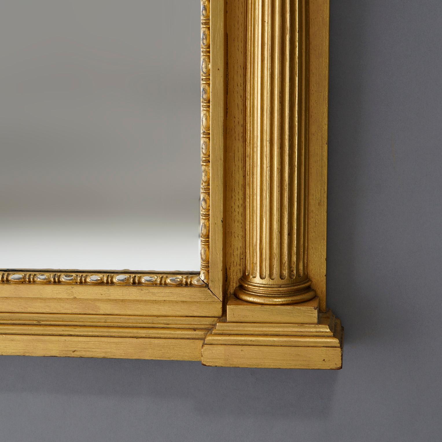 Antique French Empire Classical Greco Style Giltwood Wall Mirror 19th C For Sale 2