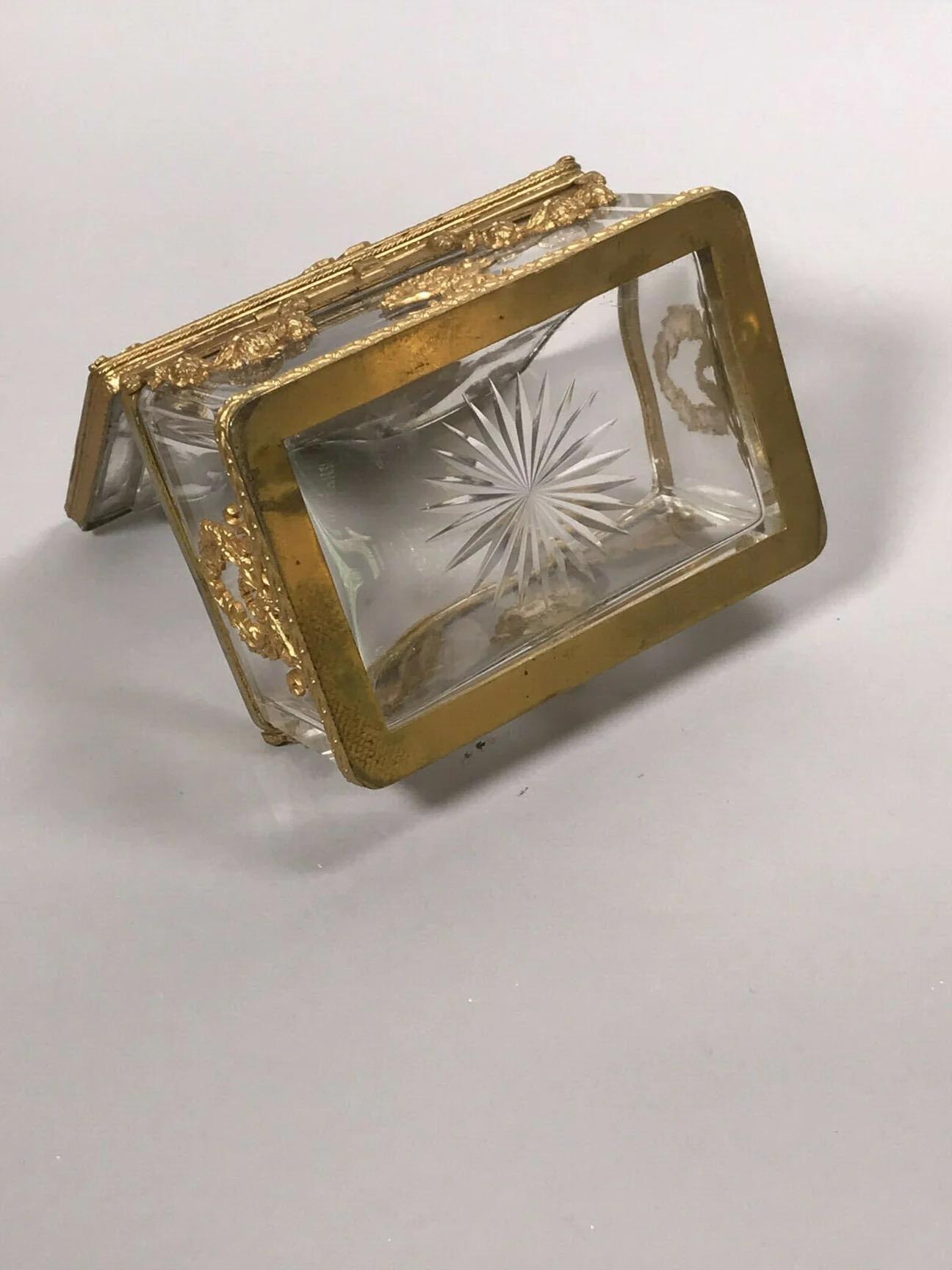 Antiguo Cofre Imperio French Dore Bronce Esmaltado siglo XIX en venta