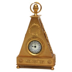 Antique French Empire Egyptian Revival Gilt Bronze Clock 19thC