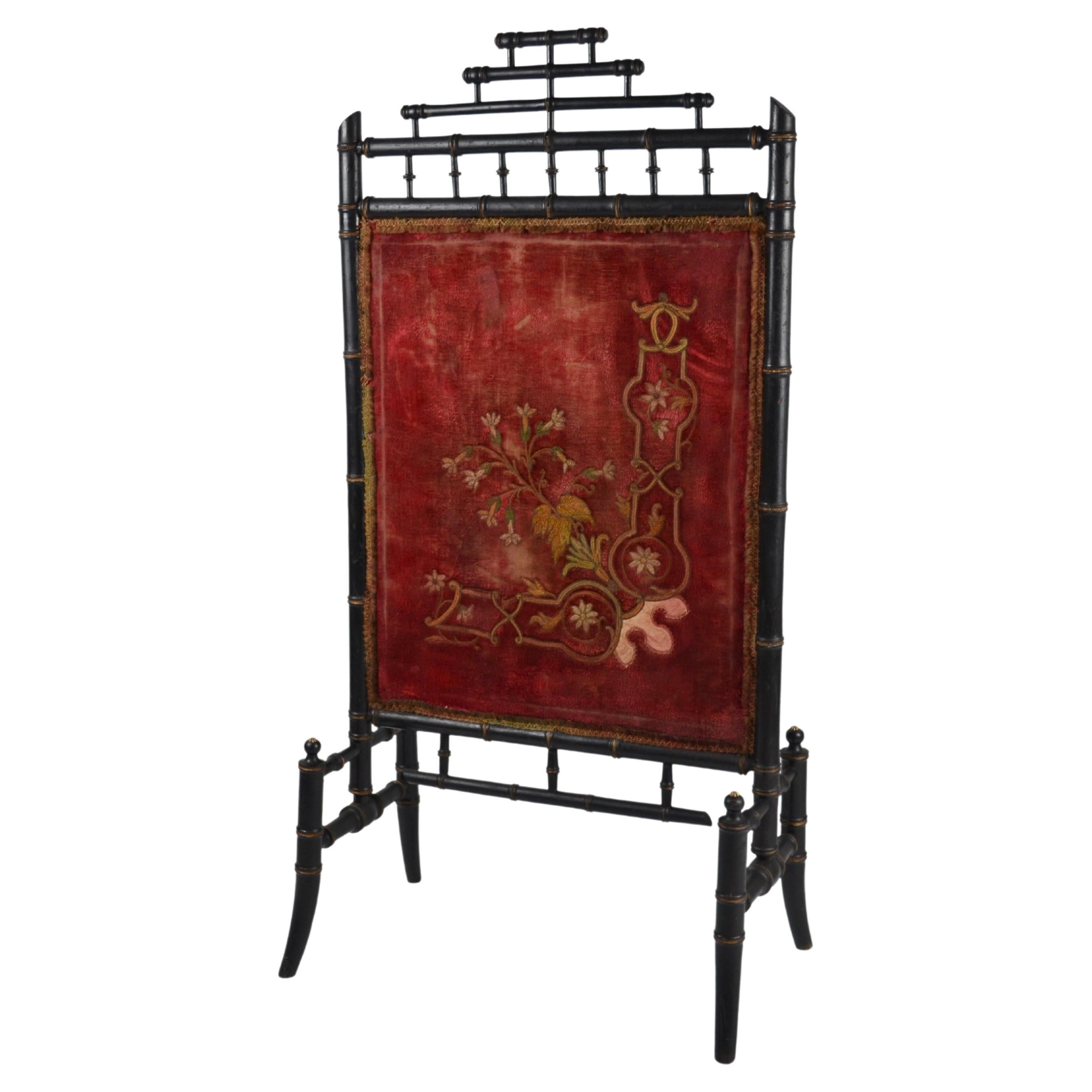 Antique French empire fireplace screen, late 19 century For Sale