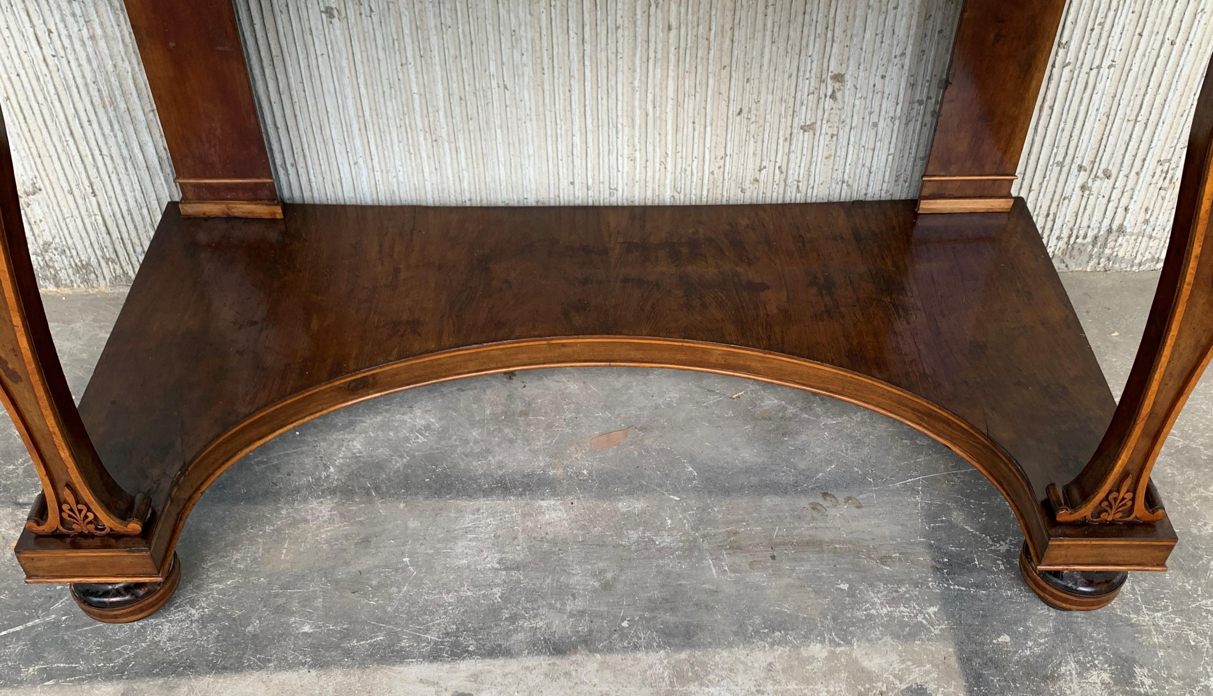 Antique French Empire Fruitwood Console Table with Drawer, Early 19th Century 9