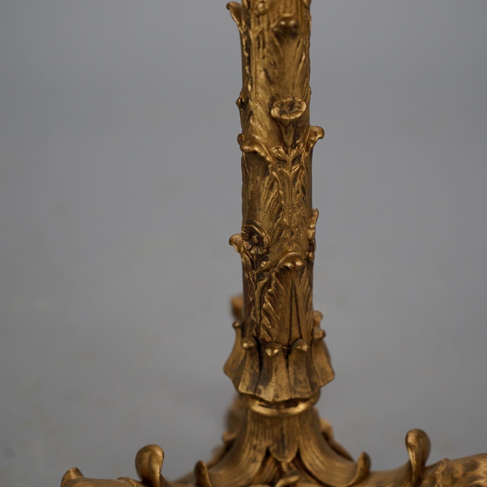 Antique French Empire Gilt Bronze Figural Candlesticks 19th C 5