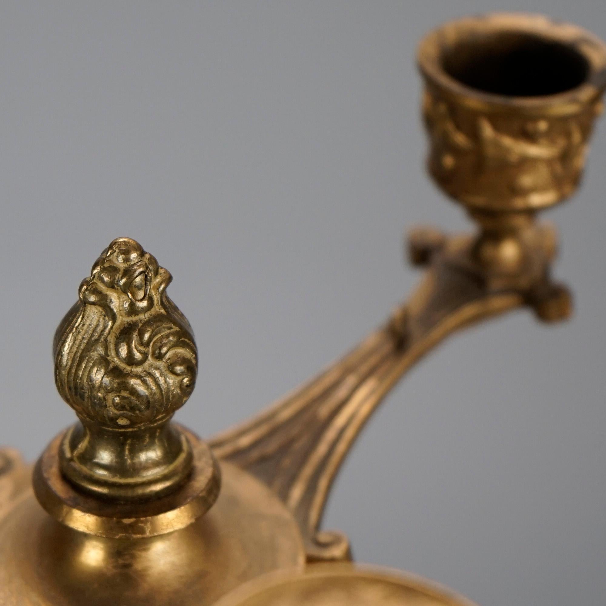 Antique French Empire Gilt Bronze Figural Candlesticks 19th C 4