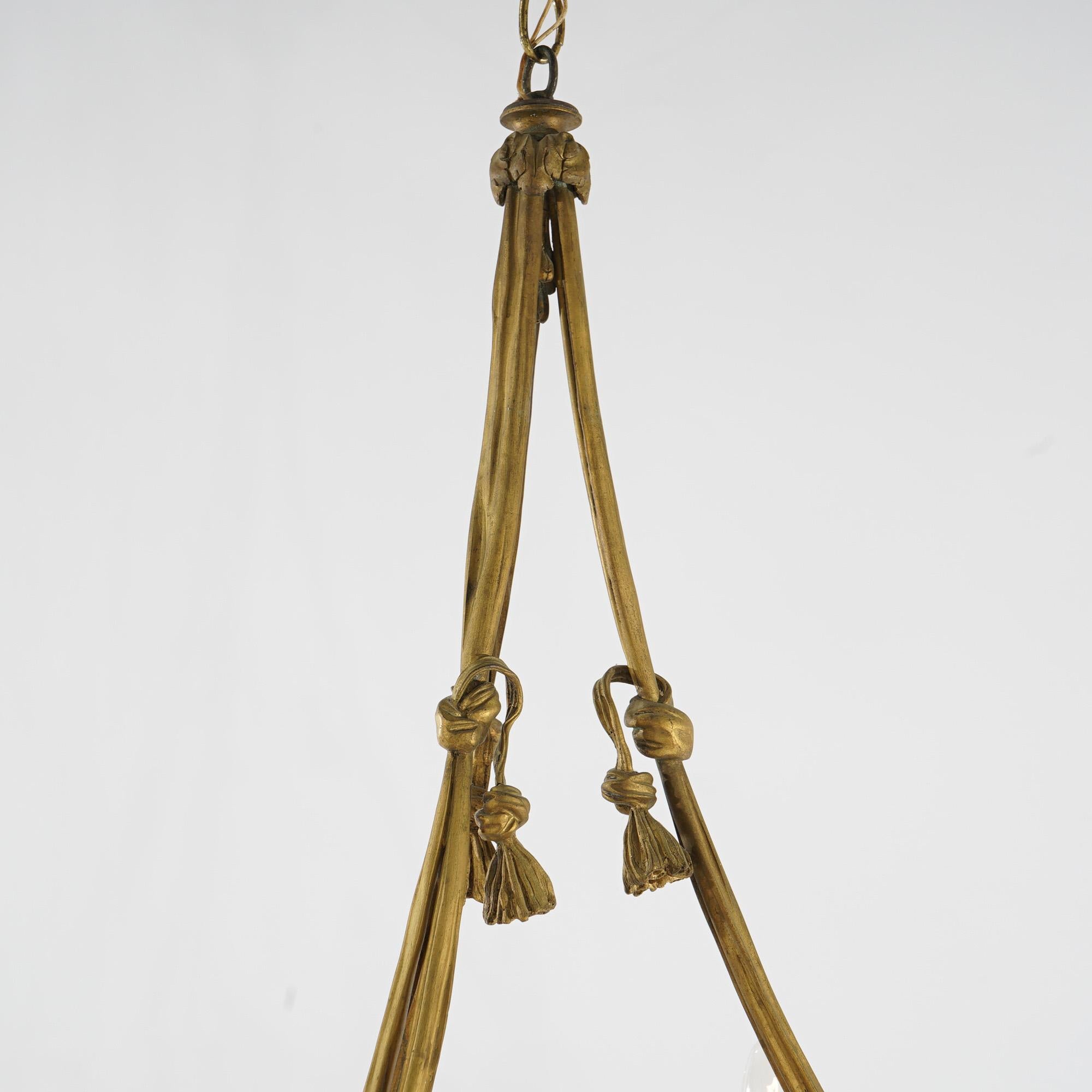 Antique French Empire Gilt Bronze Six Light Chandelier, circa 1920 5