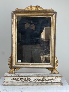 Antique French Empire Gilt Wood Vanity or Table Mirror c. Mid 19th Century