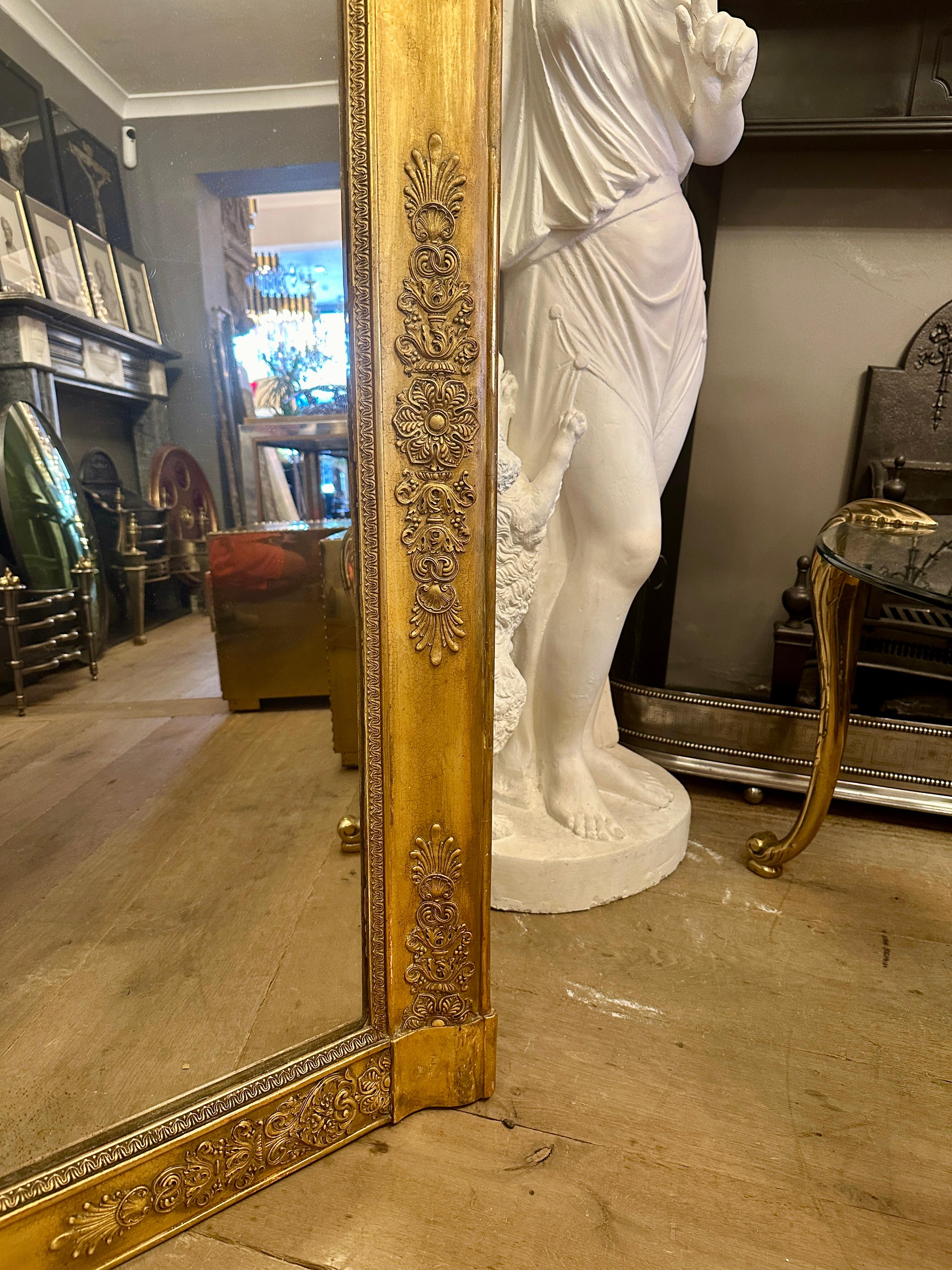 Sobremantel dorado Antique French Empire  Espejo en venta 5