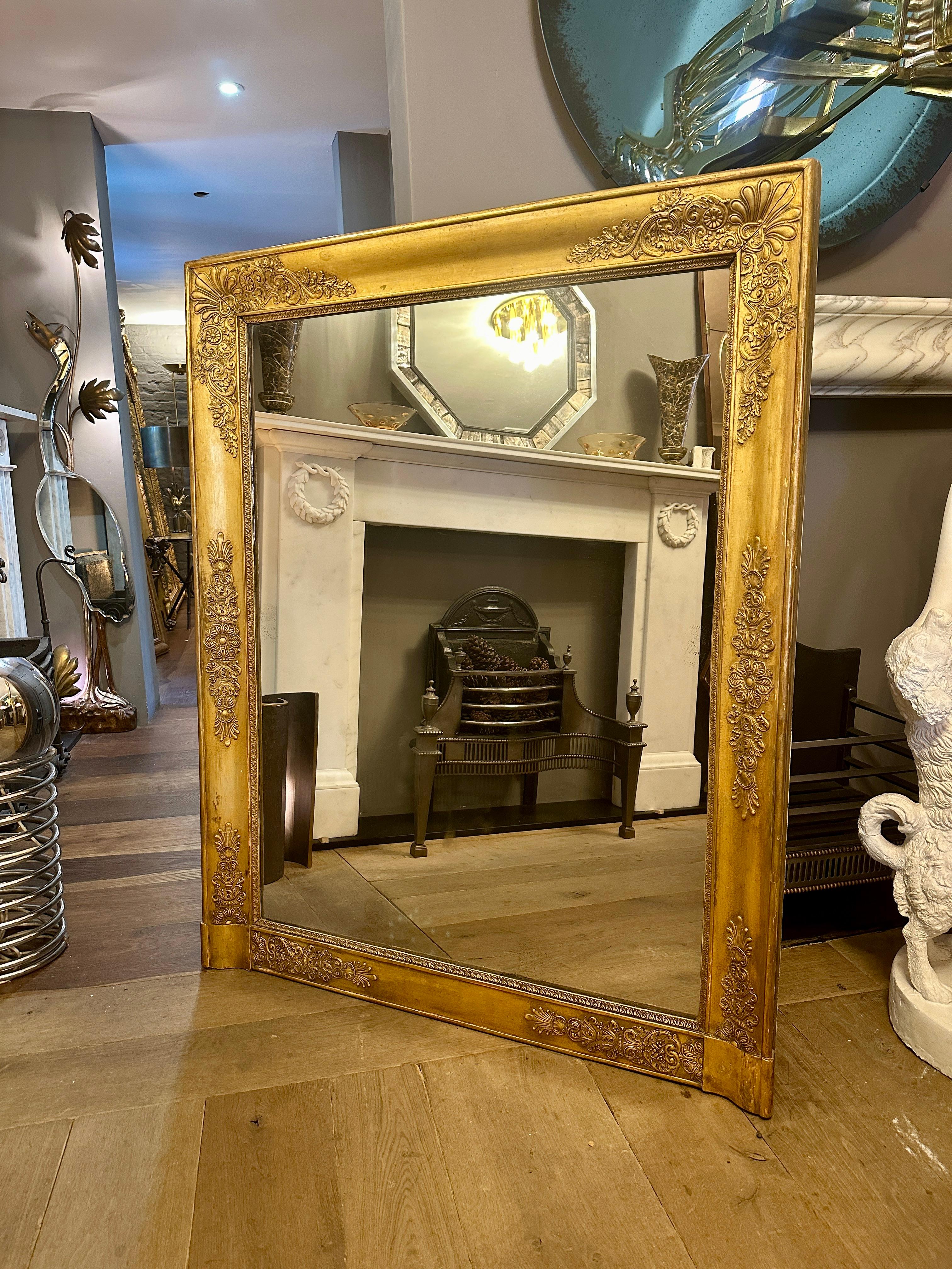 Sobremantel dorado Antique French Empire  Espejo Imperio en venta