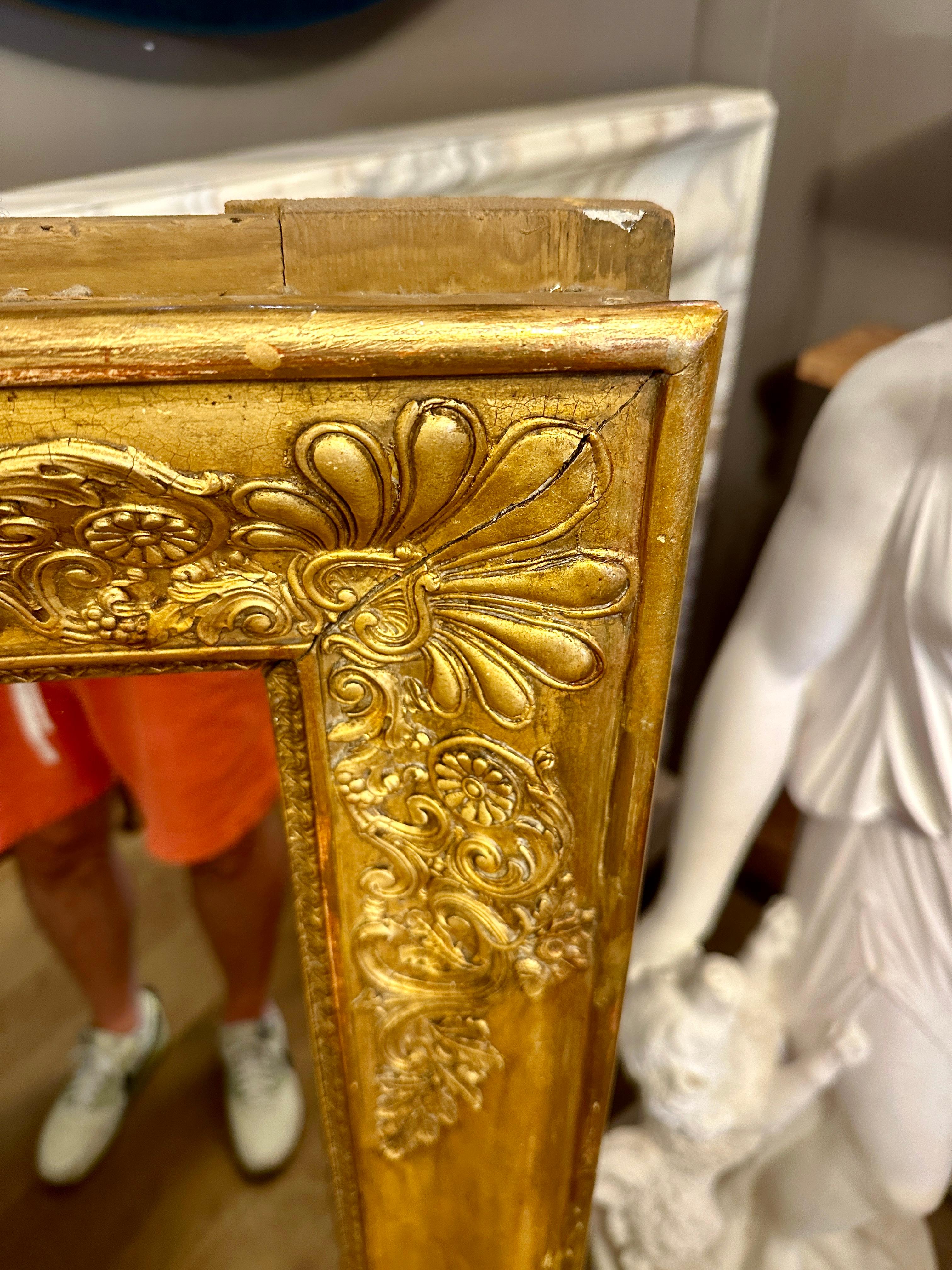 Sobremantel dorado Antique French Empire  Espejo en venta 2