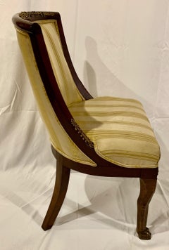 Antique French Empire "Gondola" Chair, circa 1860-1870