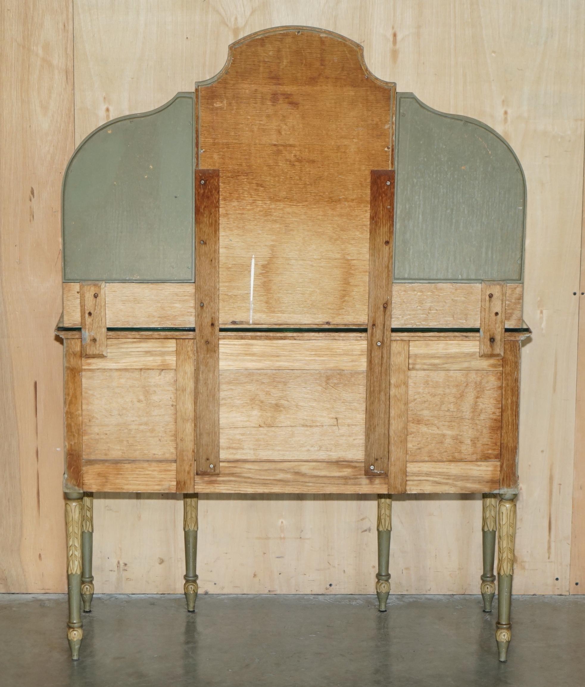 ANTIQUE FRENCH EMPIRE HAND PAINTED 19TH CENTURY DRESSING TABLE + TRi FOLD MIRROR For Sale 7