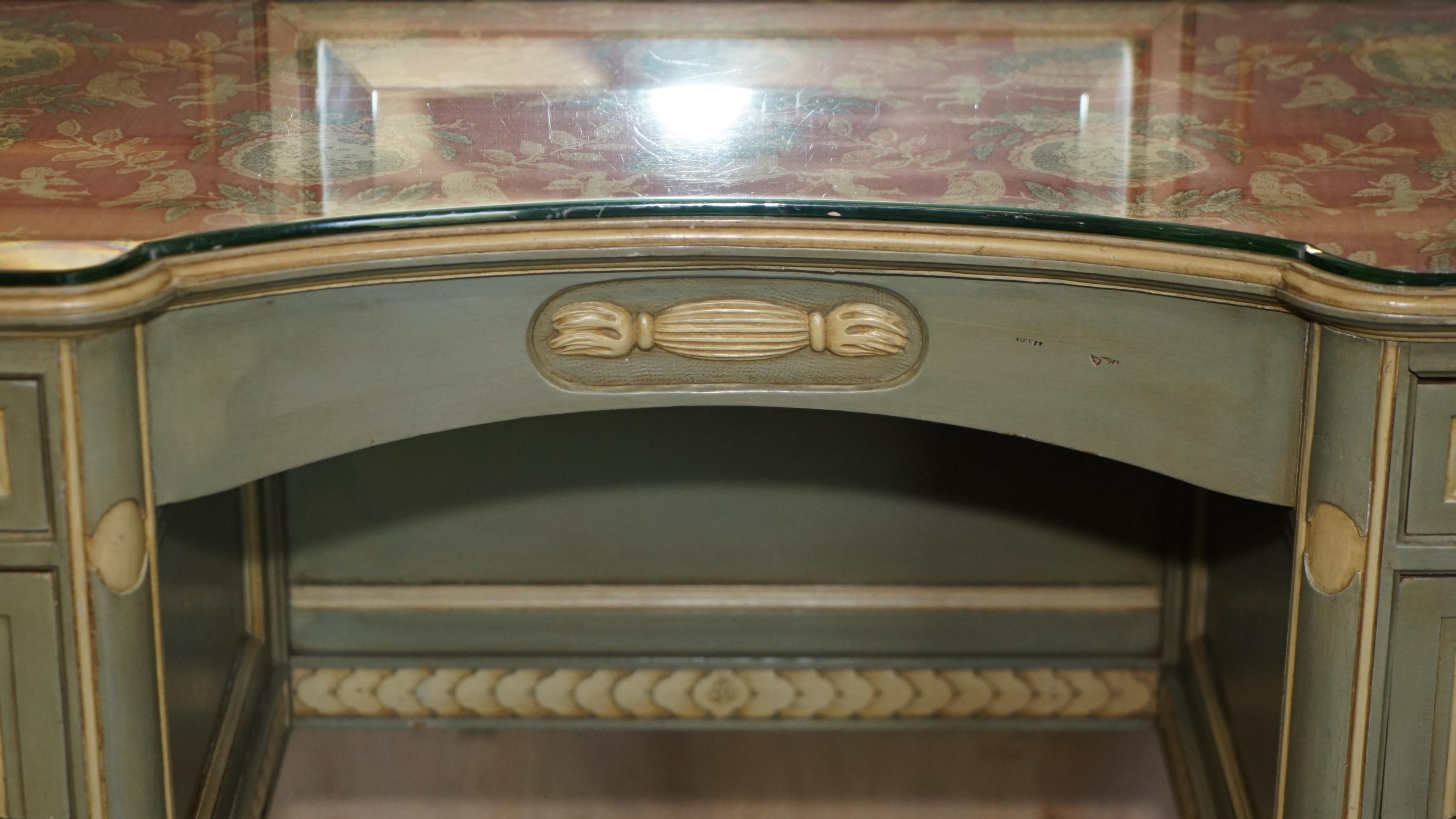 Mirror ANTIQUE FRENCH EMPIRE HAND PAINTED 19TH CENTURY DRESSING TABLE + TRi FOLD MIRROR For Sale