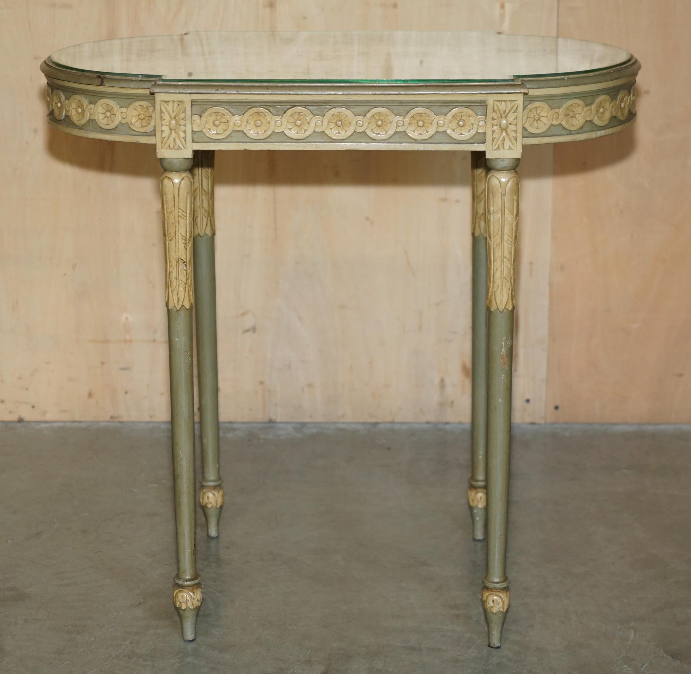 ANTIQUE FRENCH EMPIRE HAND PAINTED 19TH CENTURY OCCASIONAL DRESSiNG ROOM TABLE For Sale 2