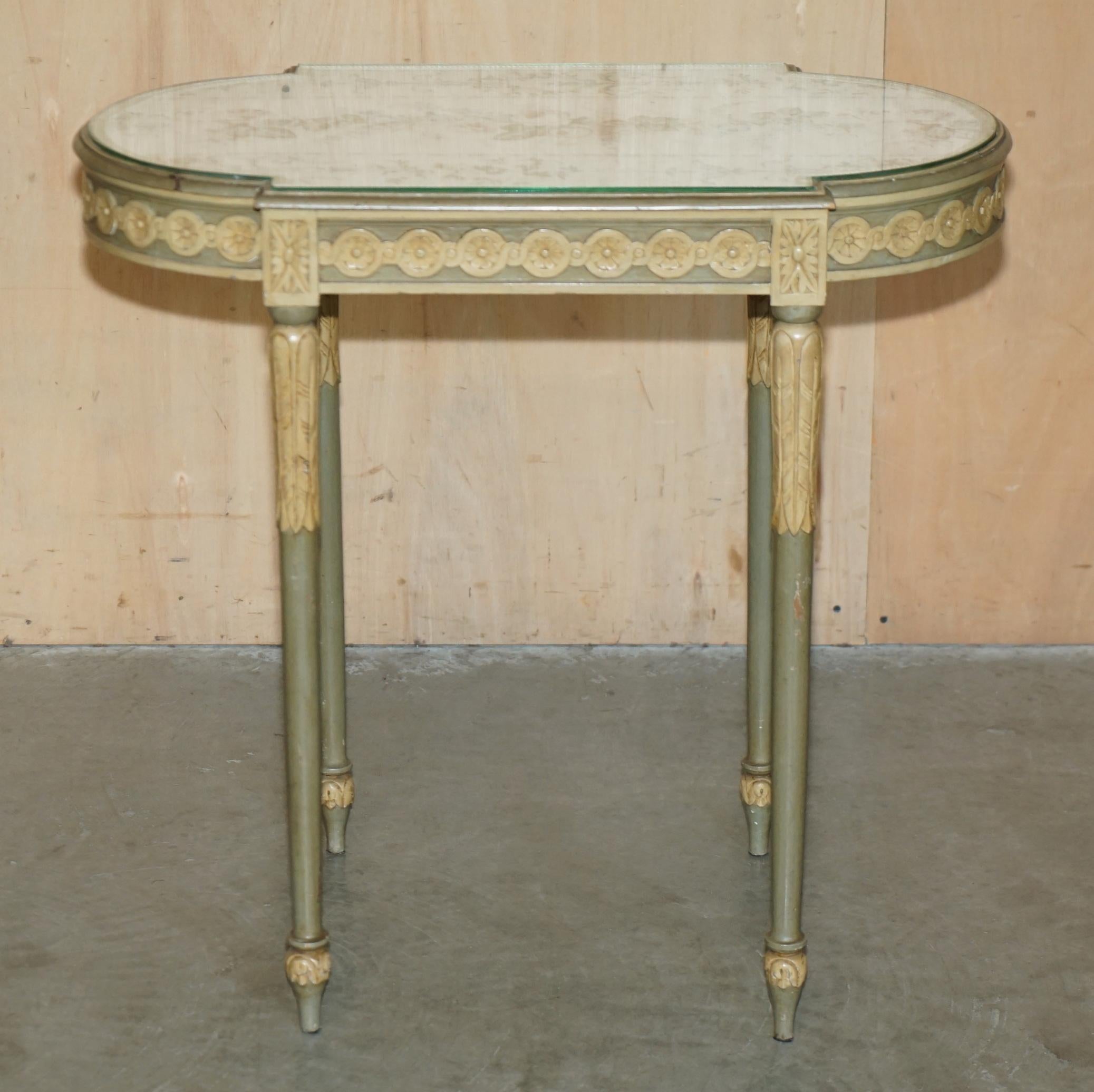 French Provincial ANTIQUE FRENCH EMPIRE HAND PAINTED 19TH CENTURY OCCASIONAL DRESSiNG ROOM TABLE For Sale