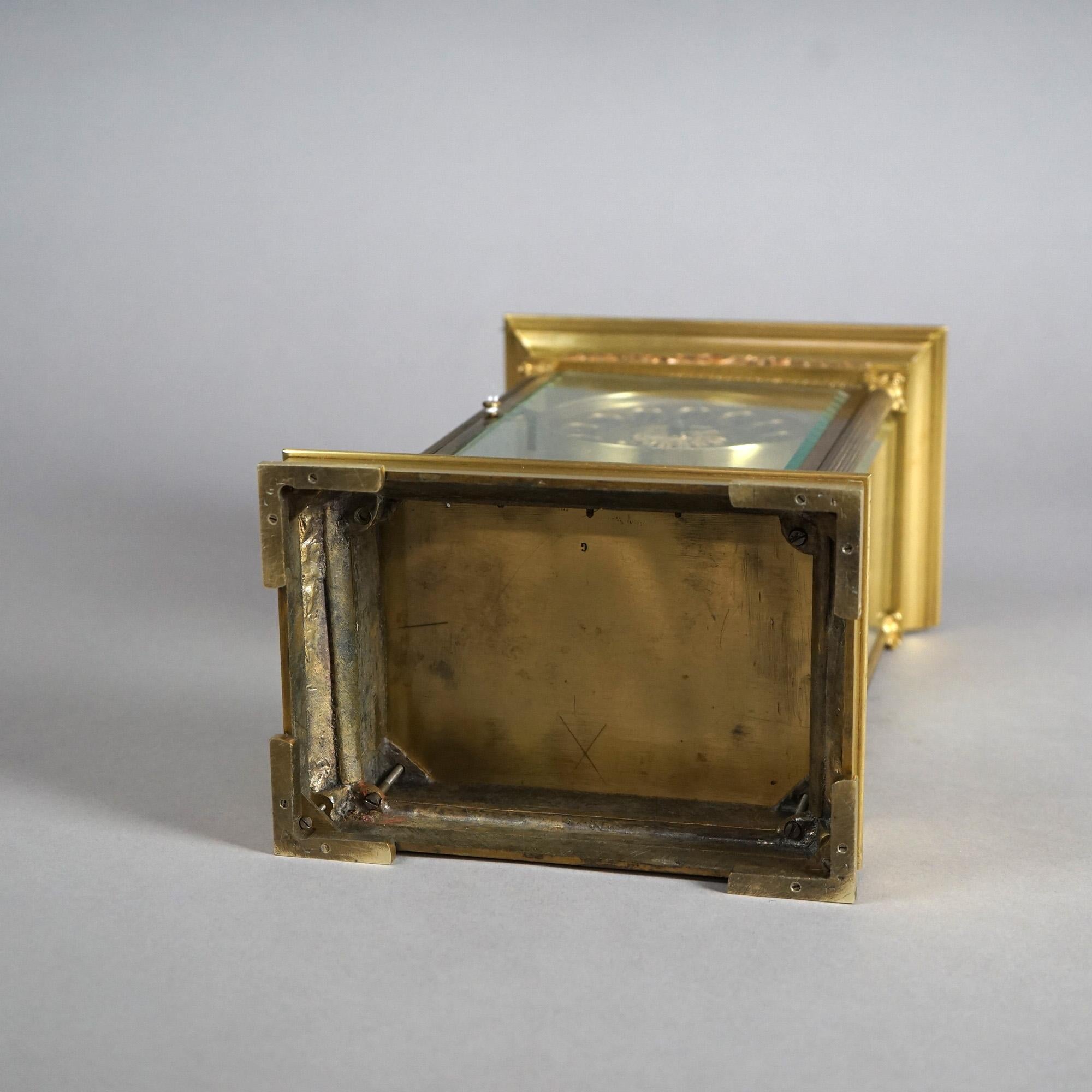 Antique French Empire Lowe & Sons Paris Bronze Crystal Regulator Clock 19thC 6