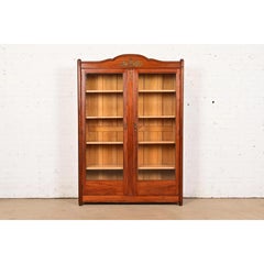 Antique French Empire Mahogany Bookcase With Mounted Ormolu
