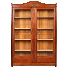 Antique French Empire Mahogany Bookcase With Mounted Ormolu