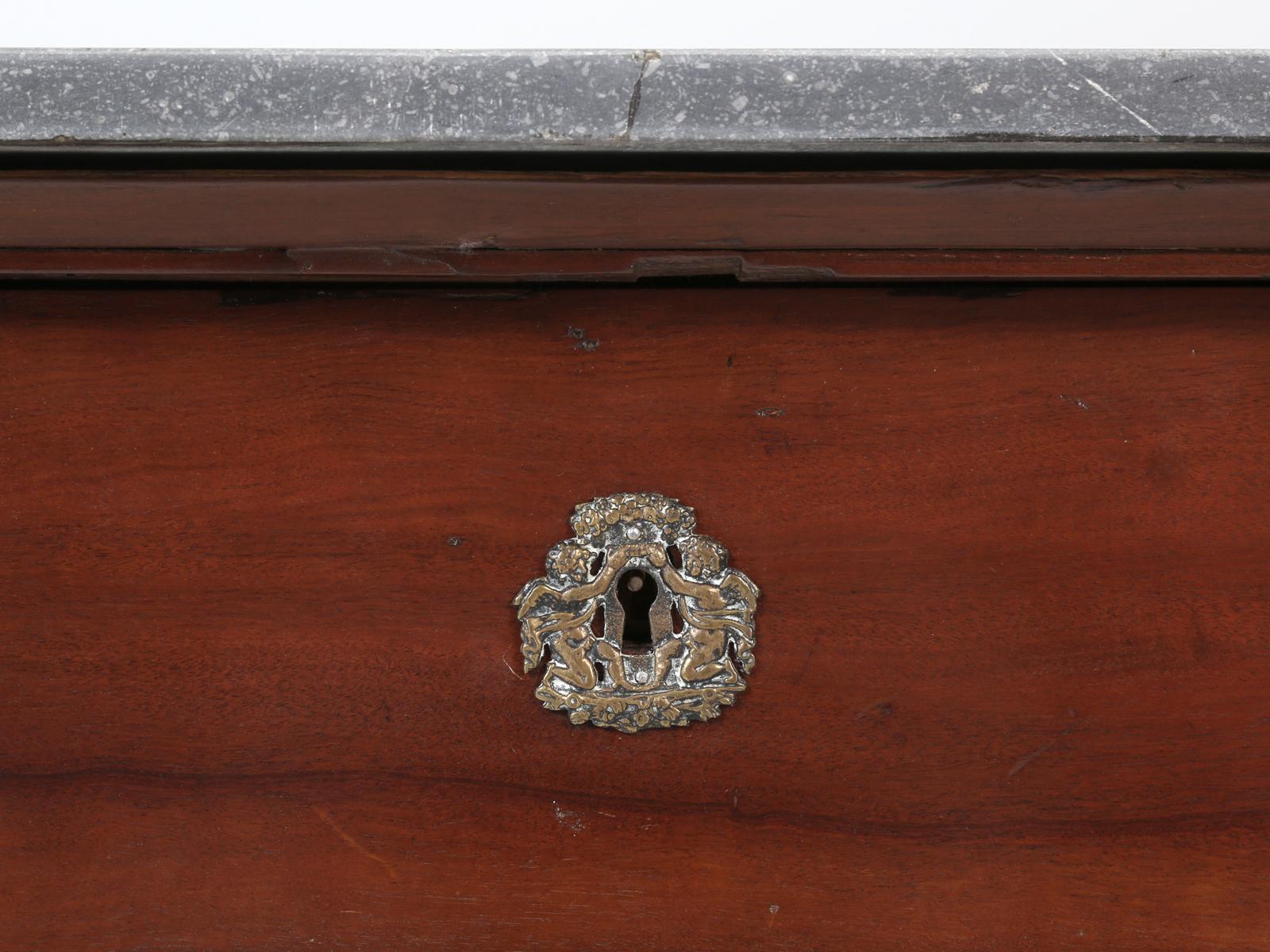 Antique French Empire Mahogany Commode with Lion Paw Feet, French Polished For Sale 4
