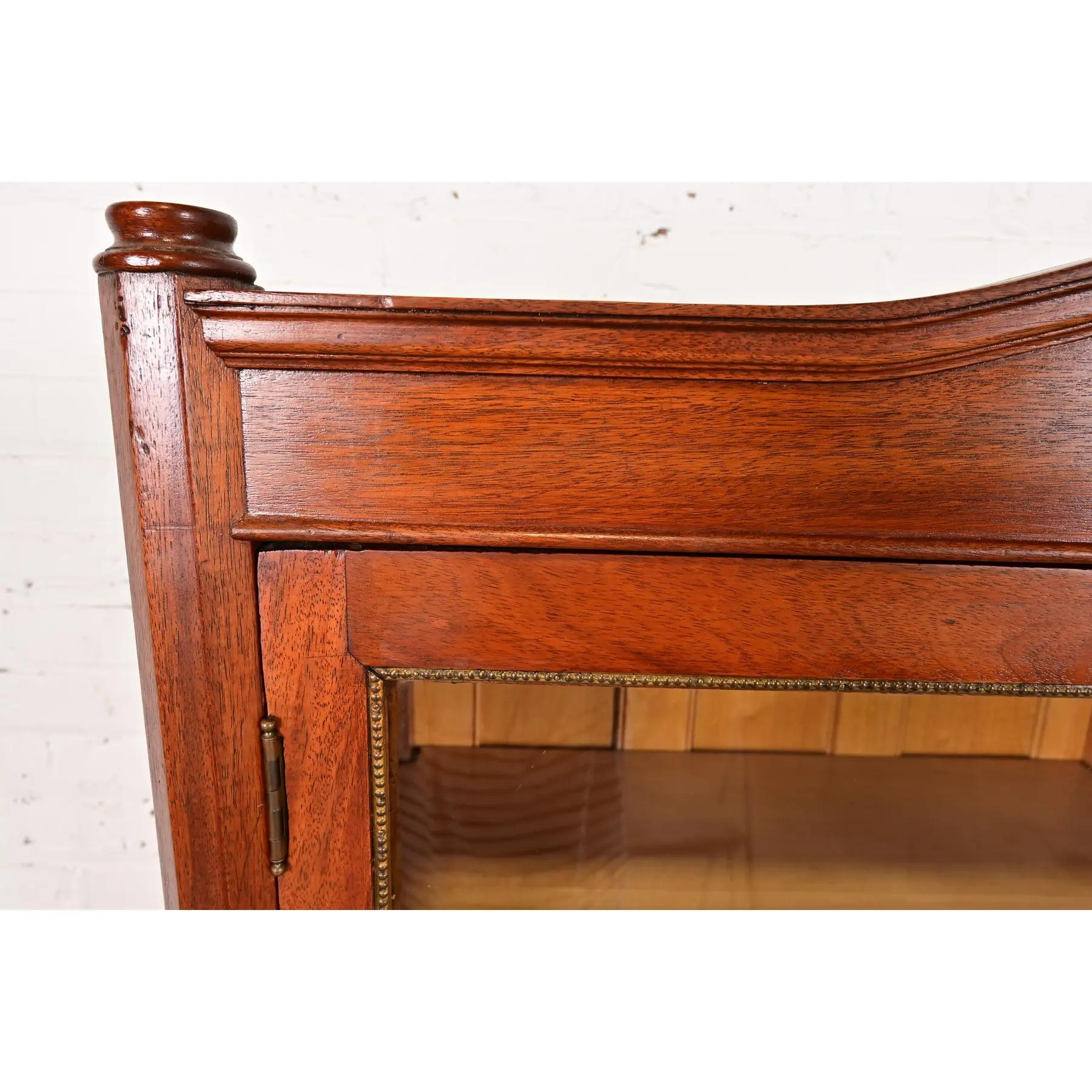 Antique French Empire Mahogany Double Bookcase With Mounted Ormolu, Circa 1890s For Sale 4