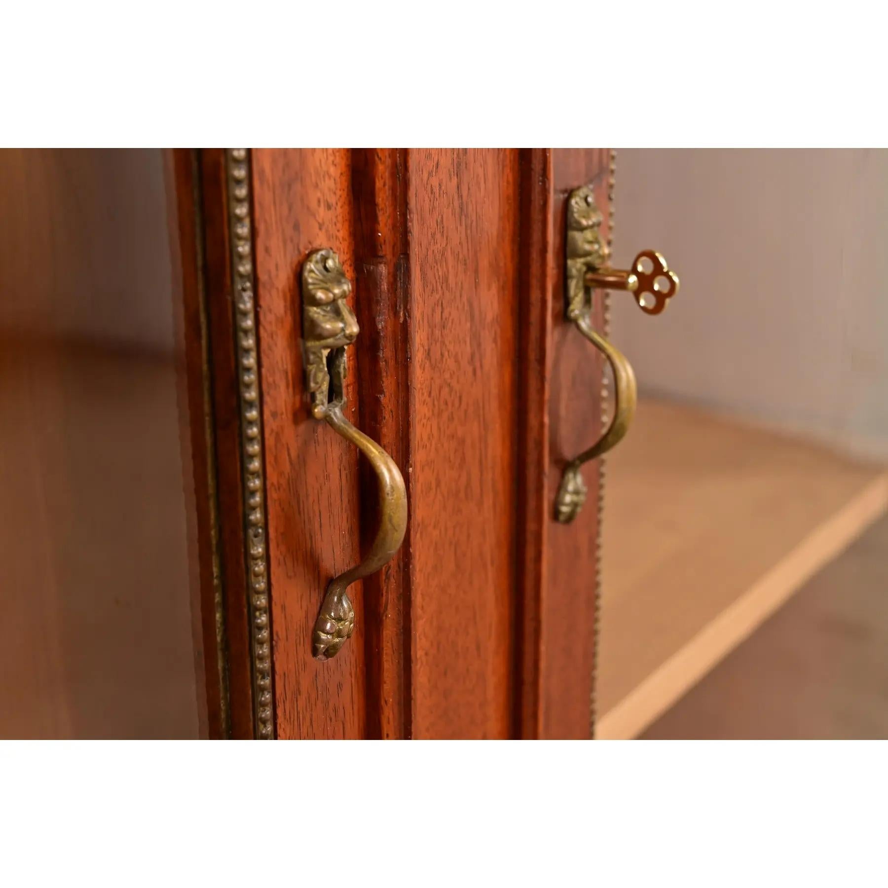 Antique French Empire Mahogany Double Bookcase With Mounted Ormolu, Circa 1890s For Sale 2
