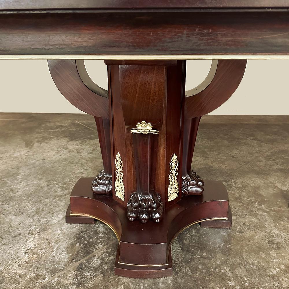 Antique French Empire Caoba Doble Pedestal Comedor ~ Mesa de Conferencia en venta 3