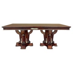 Antique French Empire Mahogany Double Pedestal Dining ~ Conference Table