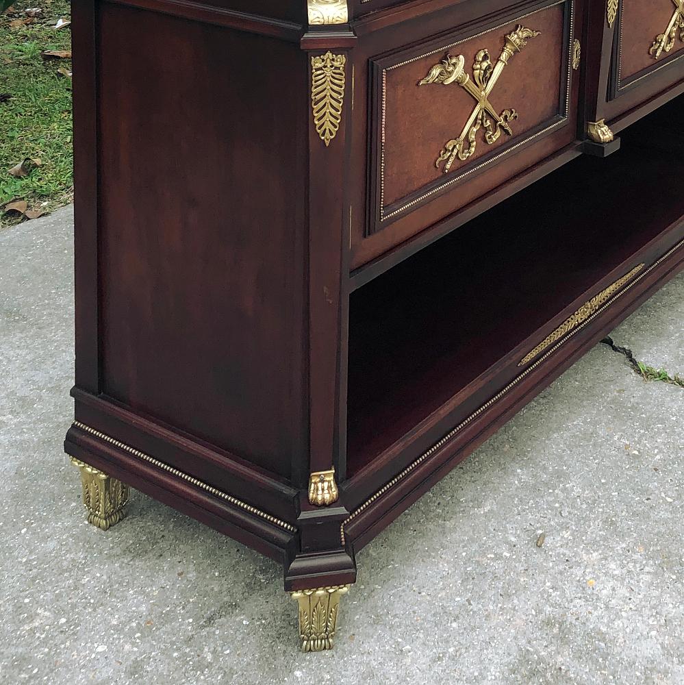 Antique French Empire Mahogany Marble Top Buffet with Bronze For Sale 7
