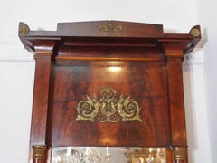 Antique French Empire Mahogany Pier Mirror