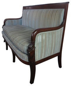 Antique French Empire Mahogany Settee Sofa Figural Dolphin Parlor Federal