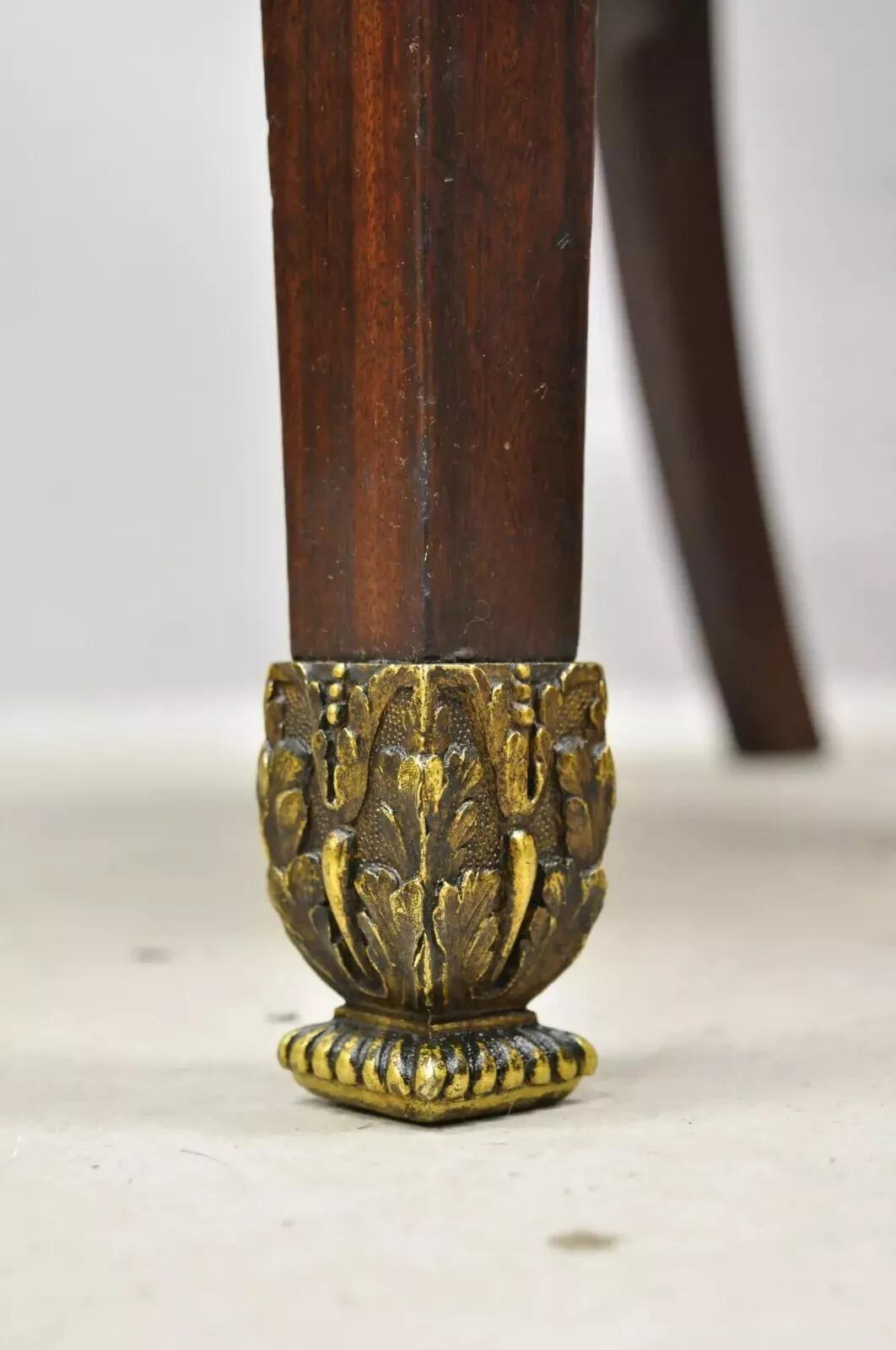 Antique French Empire Mahogany Side Chairs w/ Neoclassical Bronze Ormolu - Pair For Sale 4