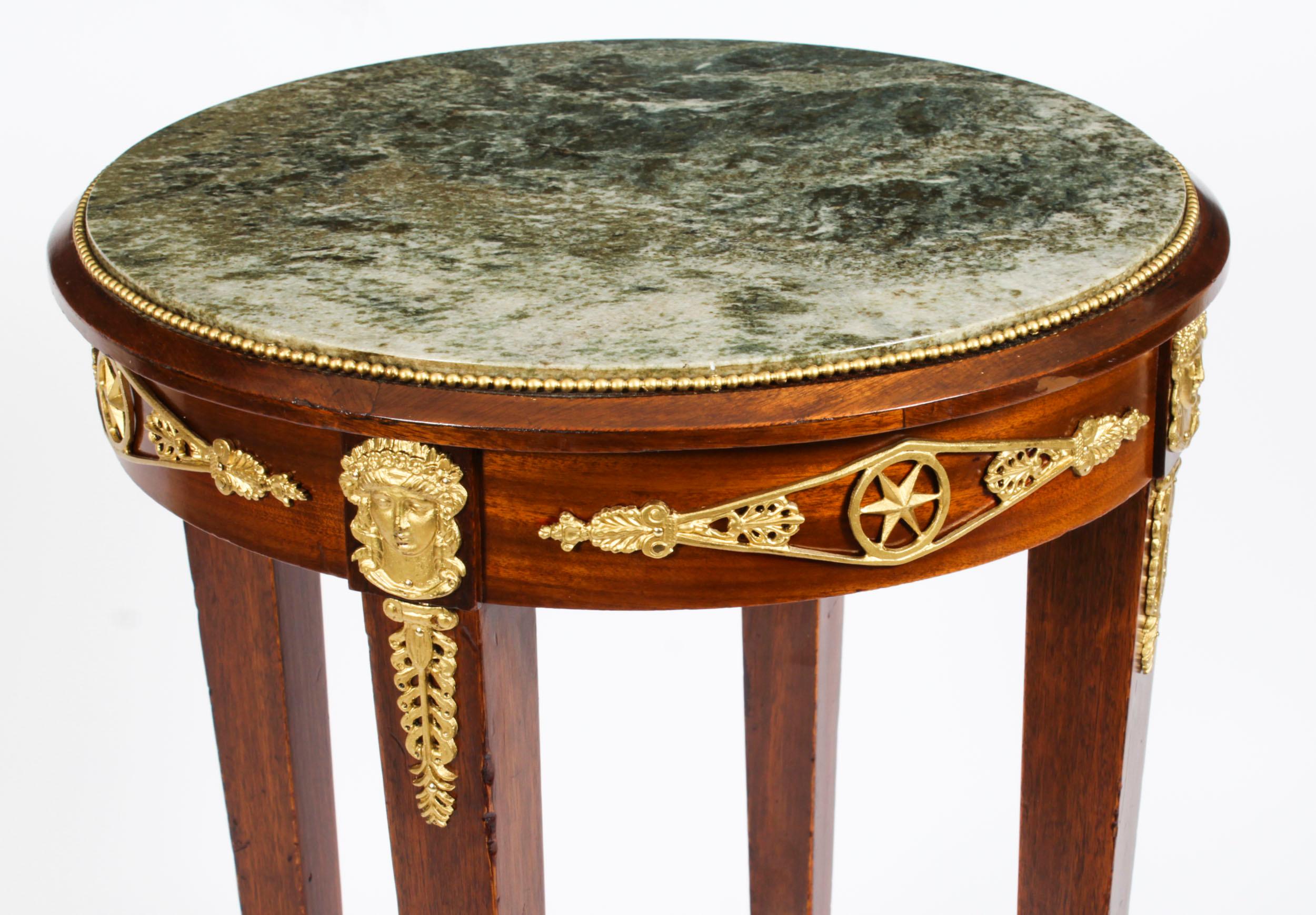 Antique French Empire Marble & Ormolu Occasional Table, 19th C 6