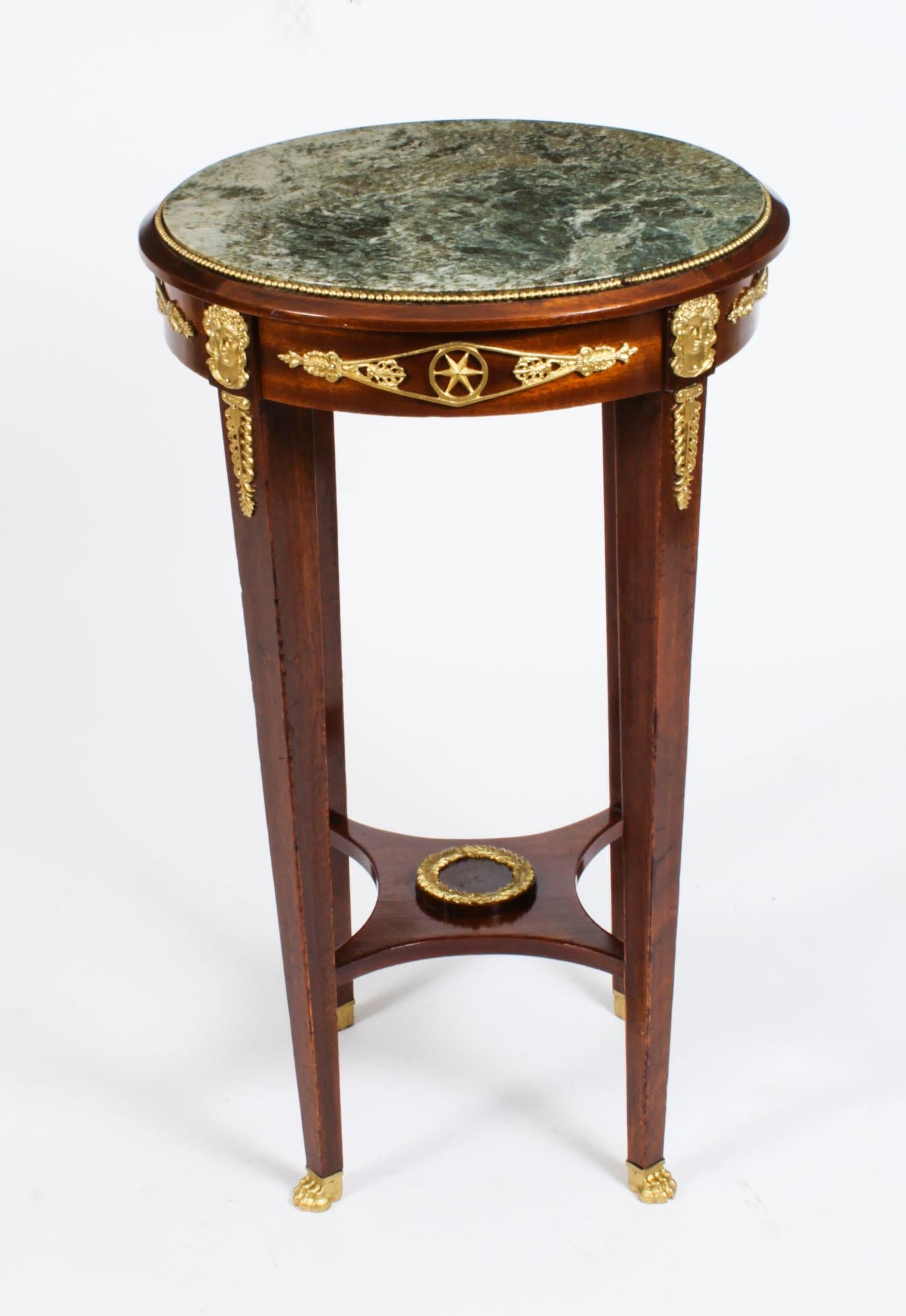 Antique French Empire Marble & Ormolu Occasional Table, 19th C 8