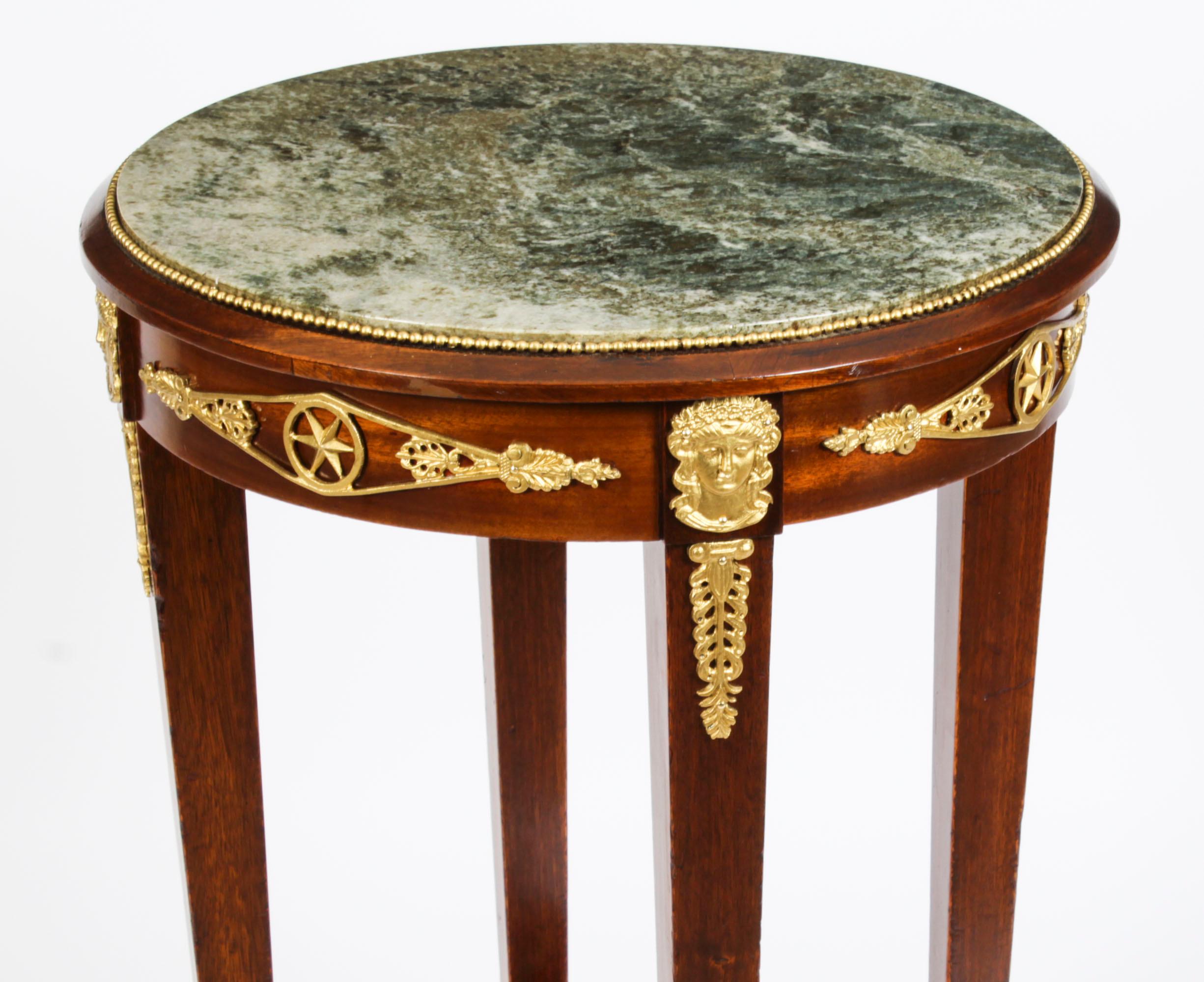 Antique French Empire Marble & Ormolu Occasional Table, 19th C 10