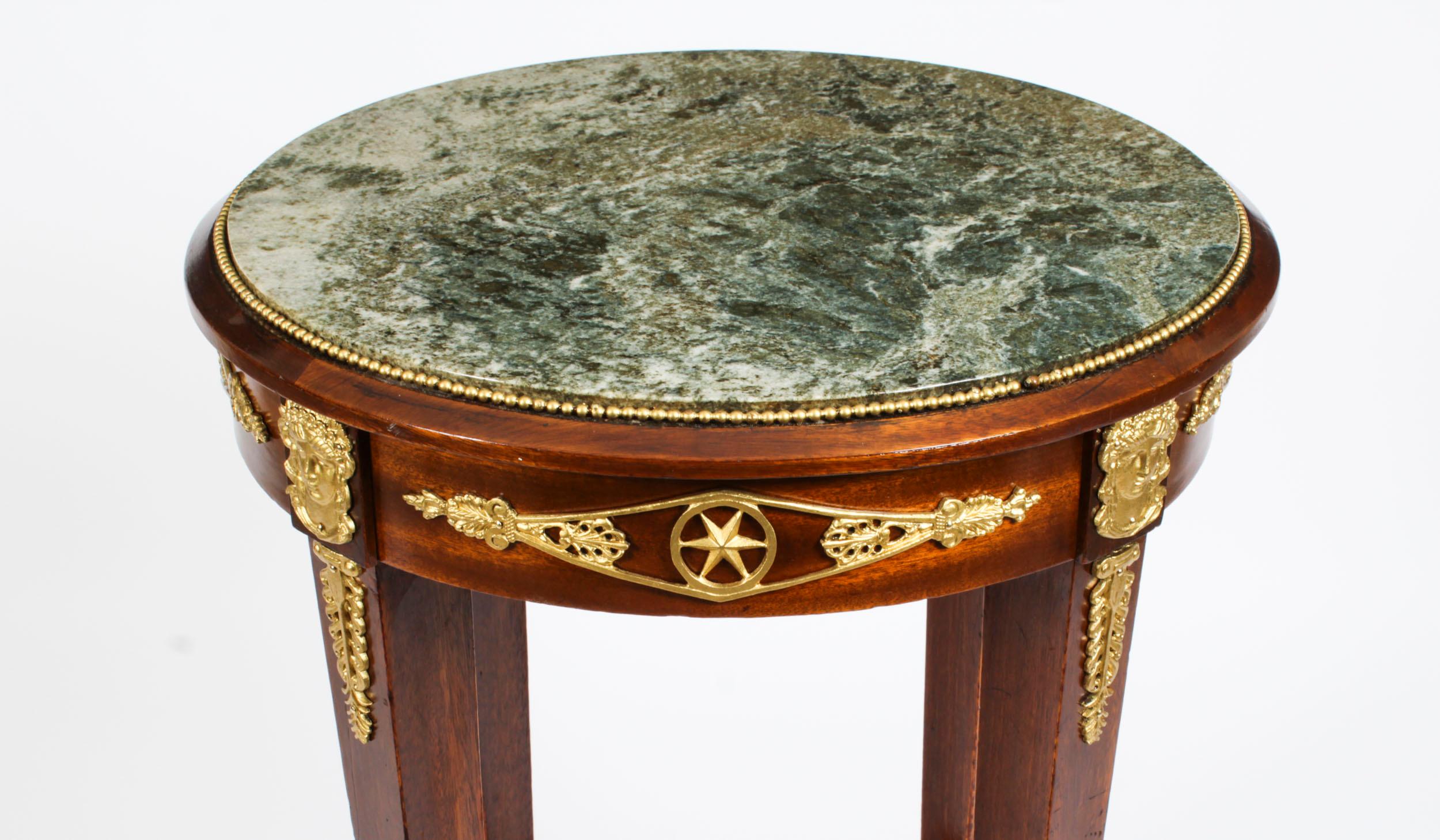Mid-19th Century Antique French Empire Marble & Ormolu Occasional Table, 19th C