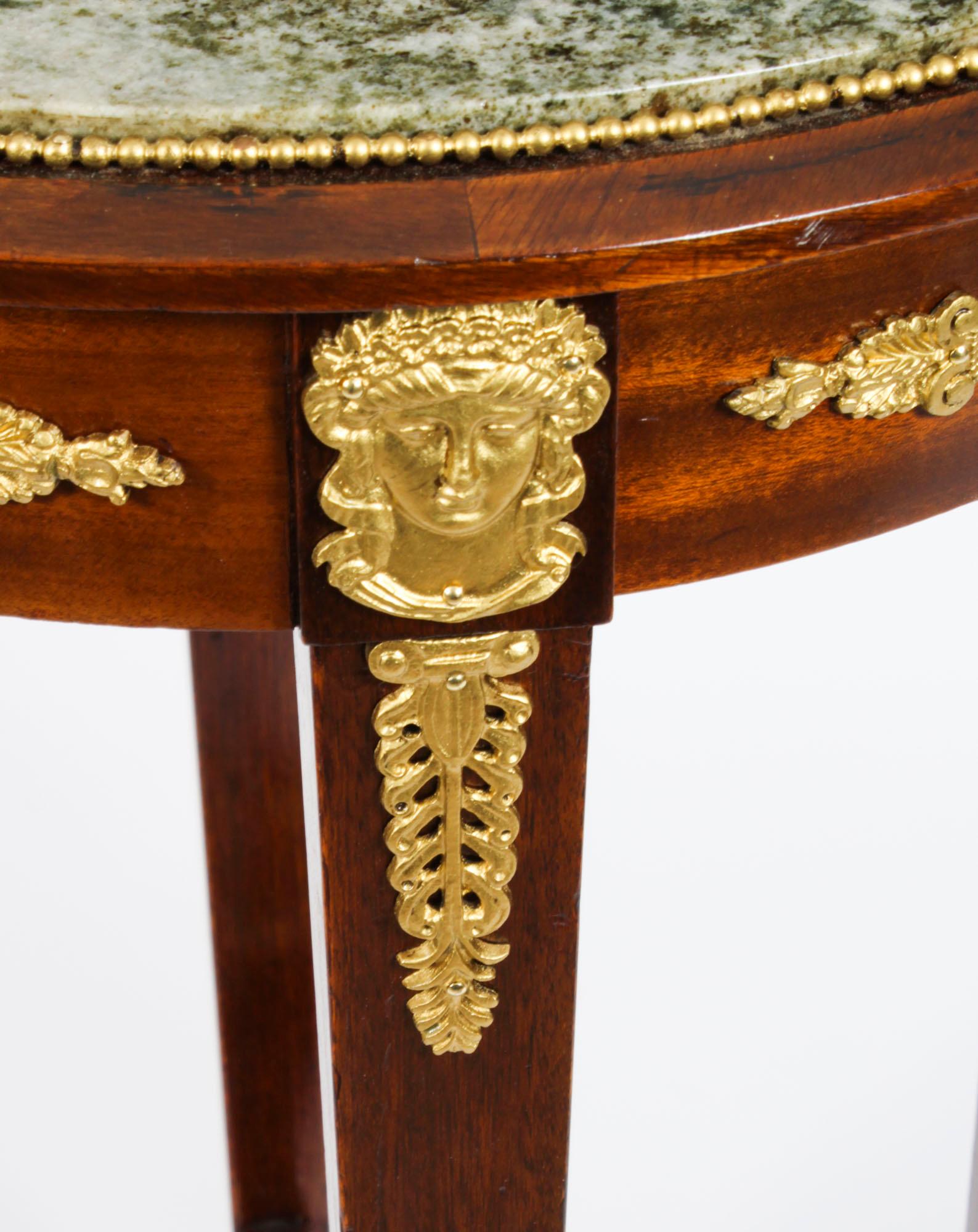 Antique French Empire Marble & Ormolu Occasional Table, 19th C 4