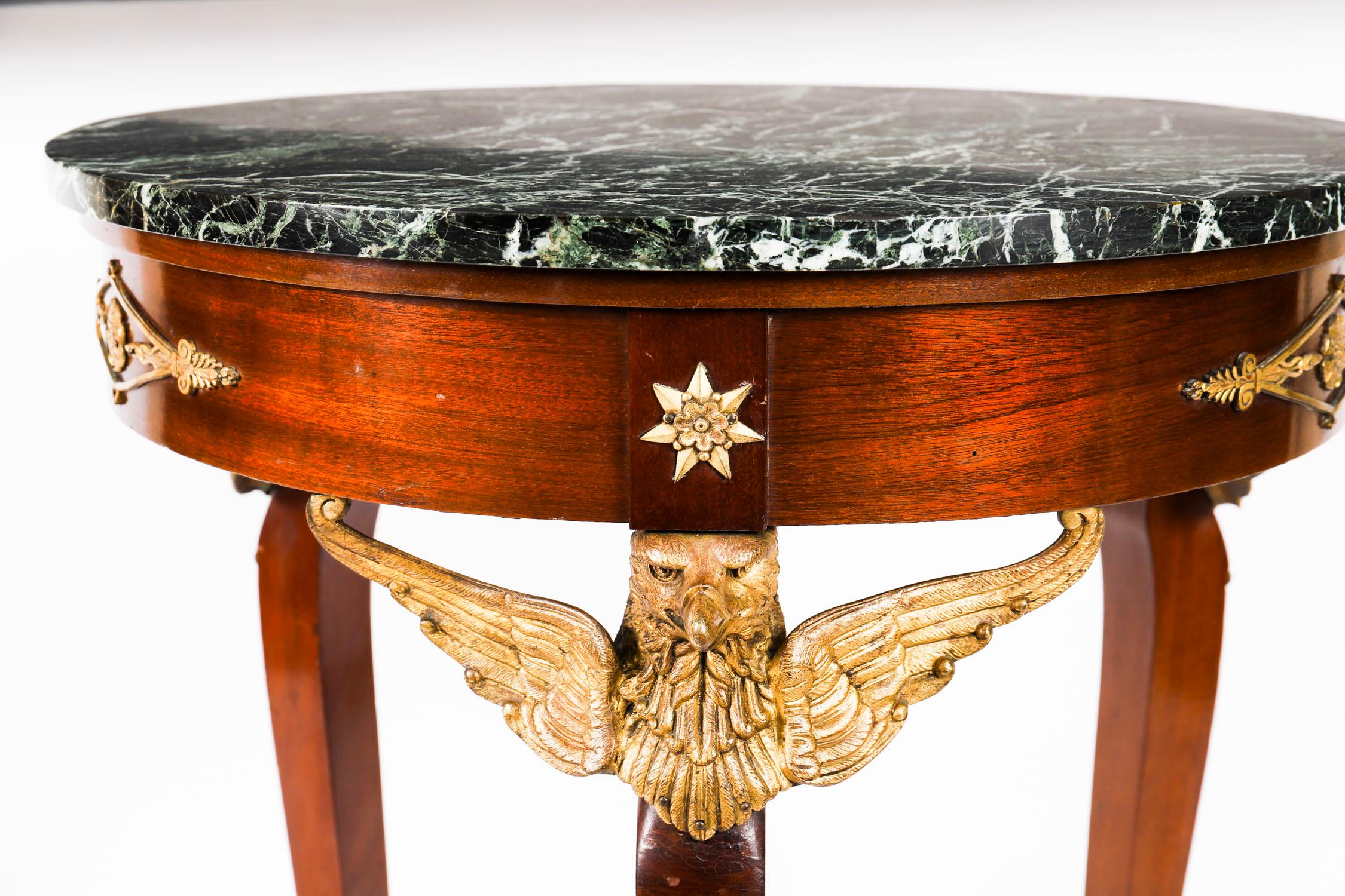 Antique Table d'appoint Empire française en marbre et bronze doré 19ème siècle en vente 3
