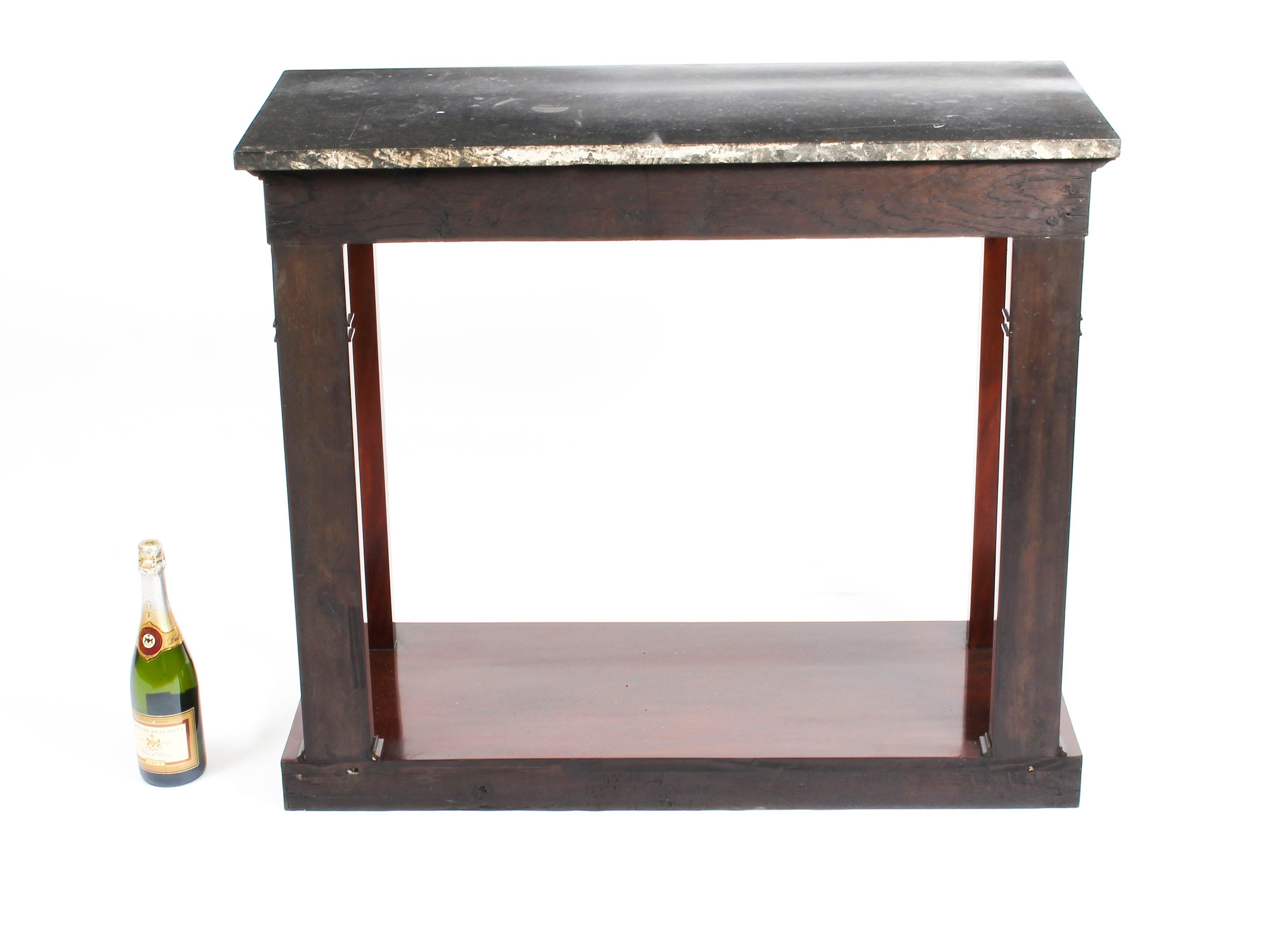 Antique French Empire Marble-Top and Ormolu Console Table, Early 19th Century 9