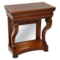 Antique French Empire Mirrored Back Console / Side Table