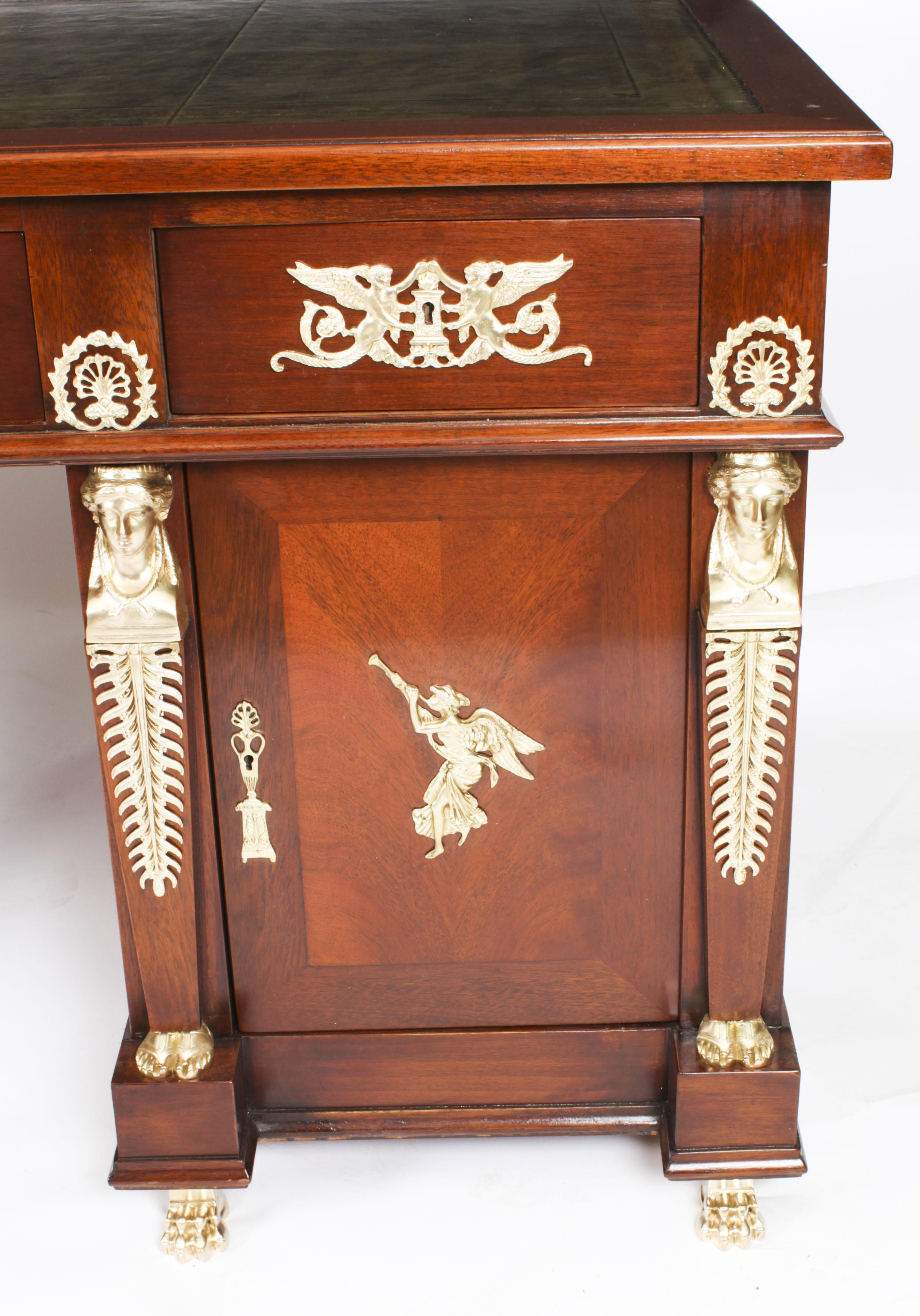 Antique French Empire Ormolu Mounted Desk 19th Century 2