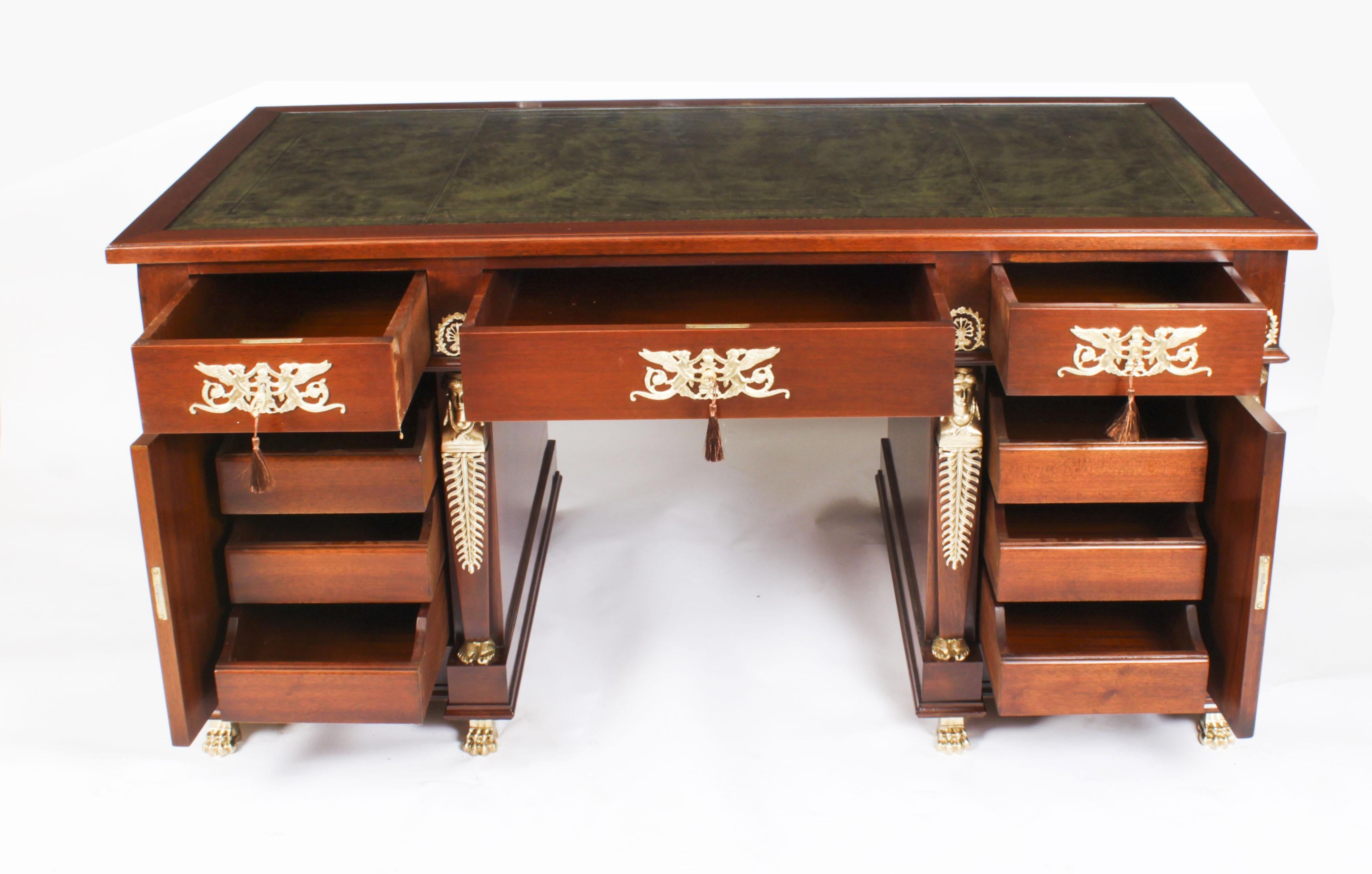 Antique French Empire Ormolu Mounted Desk 19th Century 4