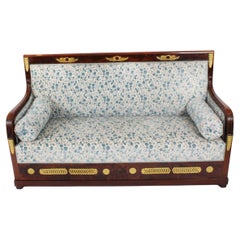 Antike Französisch Empire Ormolu montiert Flamme Mahagoni Sofa 19. C.