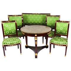 Antique French Empire Ormolu Mounted Six Piece Salon Suite 19th C