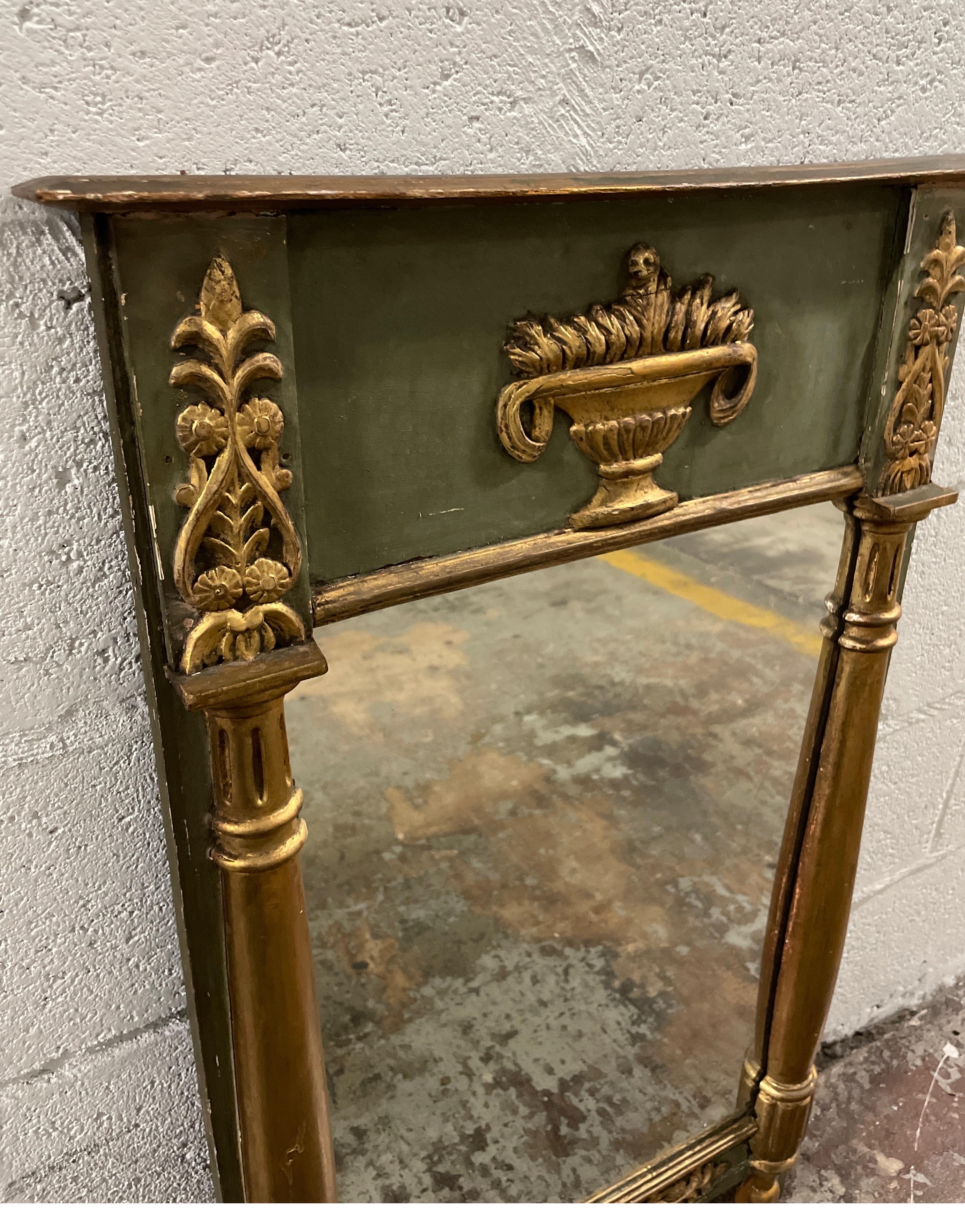 Antique French Empire Painted & Gilded Mirror 1