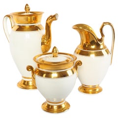 Retro French Empire Paris porcelain serving coffee set - early 19th century