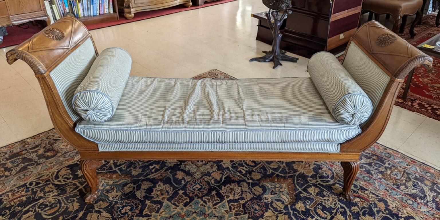Antique French Empire Period Chaise/Daybed, Walnut, Circa 1900's 5