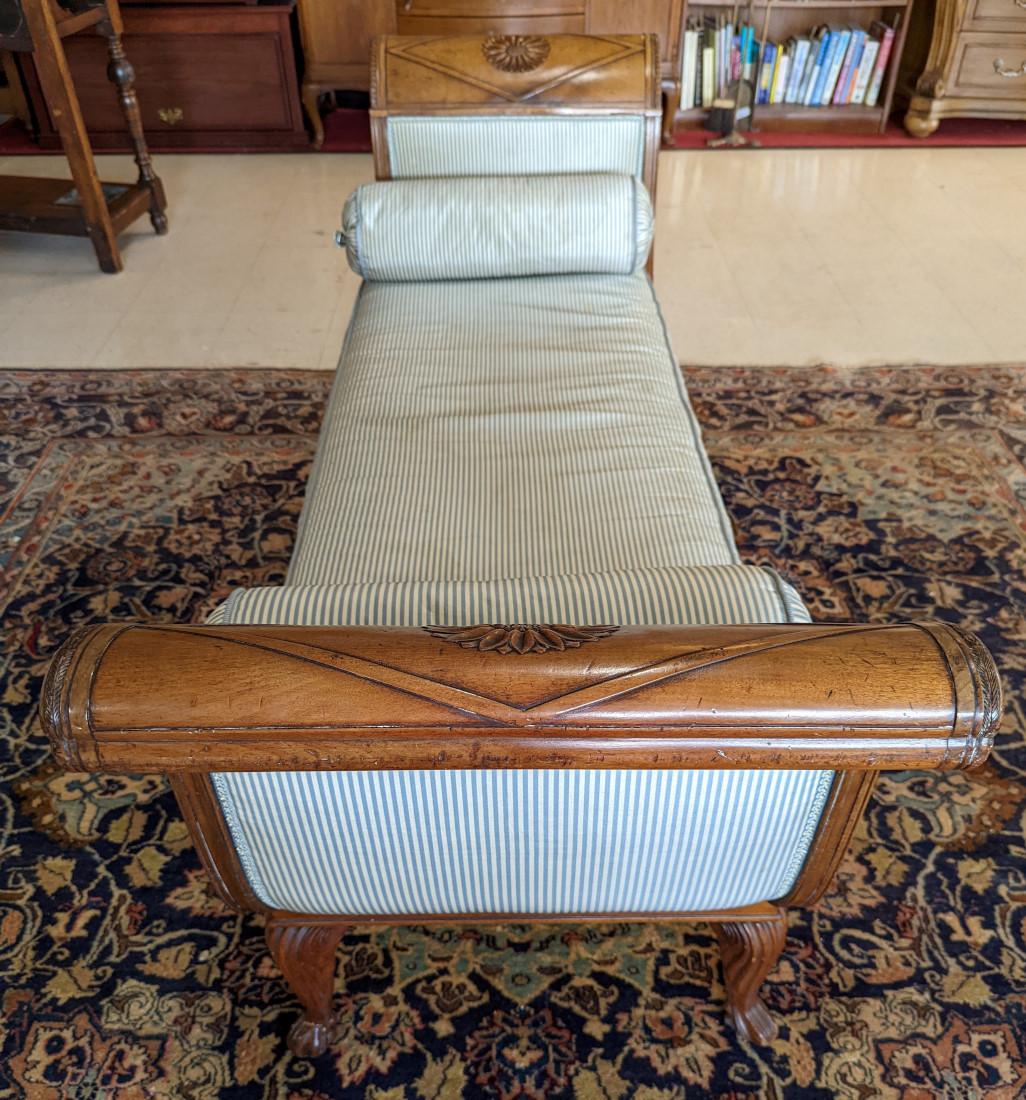 Antique French Empire Period Chaise/Daybed, Walnut, Circa 1900's In Good Condition In Oakwood, GA