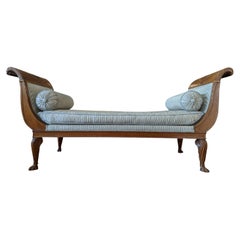 Antique French Empire Period Chaise/Daybed, Walnut, Circa 1900's