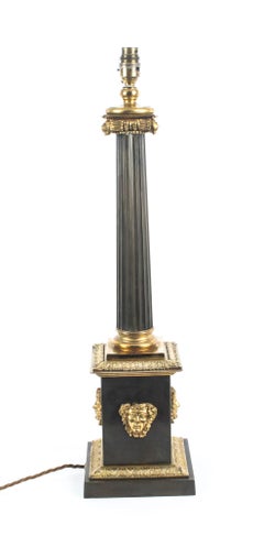 Antique French Empire Period Corinthian Column Table Lamp, 19th Century