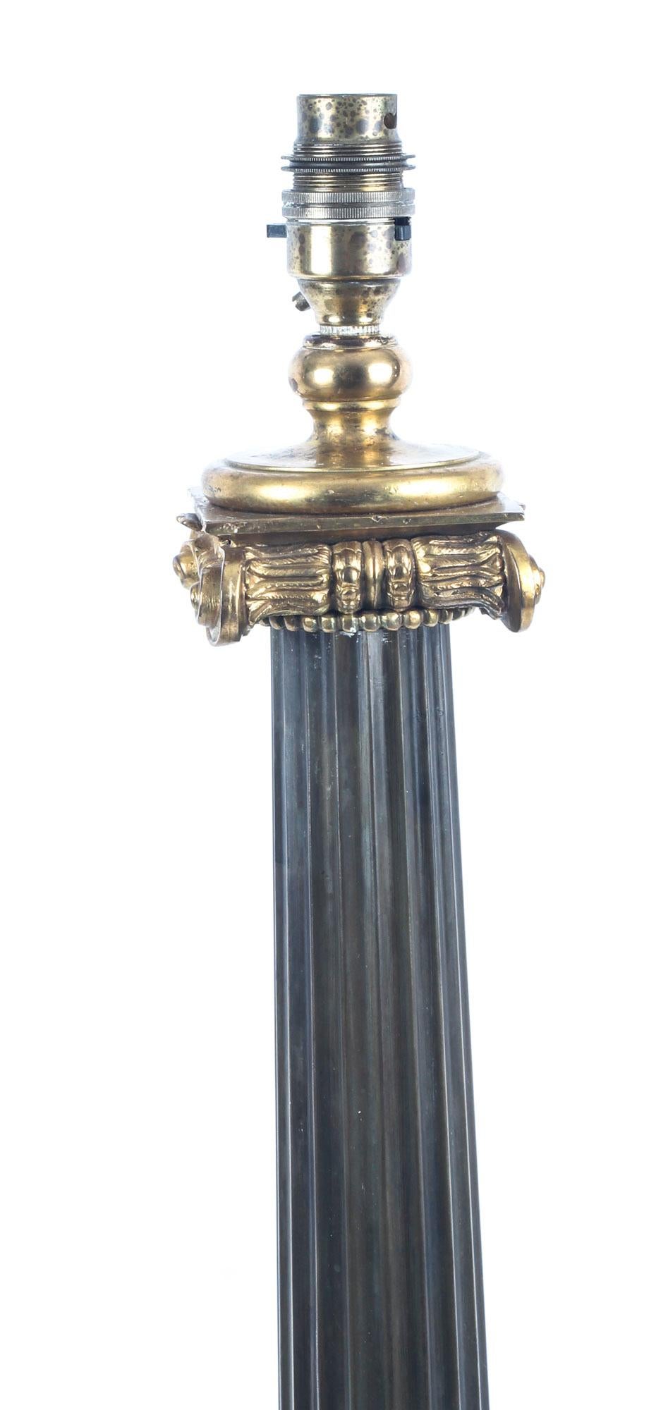 Early 19th Century Antique French Empire Period Corinthian Column Table Lamp 19th Century