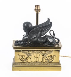 Antique French Empire Period Egyptian Revival Table Lamp, 19th Century