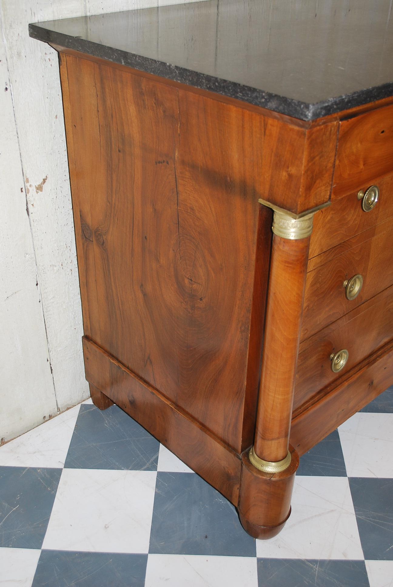 Antique French Empire period  Walnut Commode / chest of drawers . cIrca 1830 For Sale 3